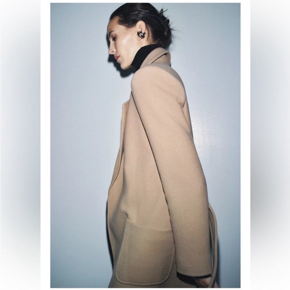 ZARA WOOL BLEND BELTED COAT - Picture 7 of 13